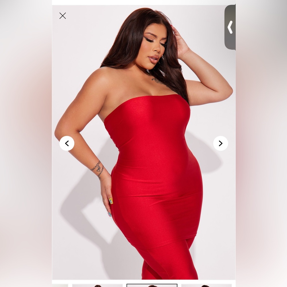 Elegant Red Strapless jumpsuit